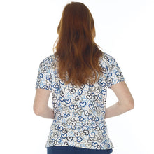 Ladies V-Neck Top - HEARTS OF BLUE