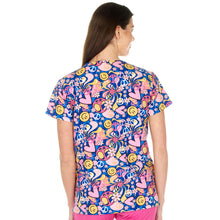 Ladies V-Neck Scrub Top - PEACE N LUV