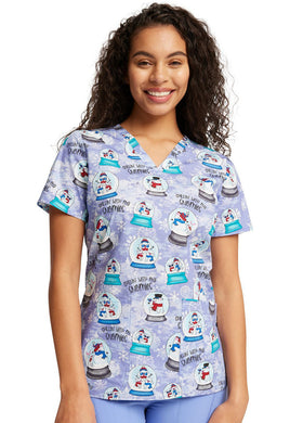 Christmas Scrub Top - Chillin with my Snowmies