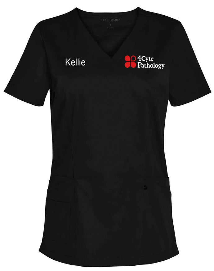 4CYTE Pathology Women's Fit Scrub Top Embroidered