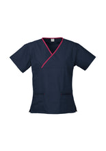 H10722 Womens Cross Over Scrub Top