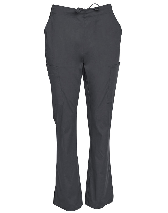 M9720 Ladies Semi-elastic waist tie solid colour scrub pants