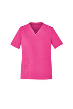 CST250US Unisex Pink V-Neck Scrub Top