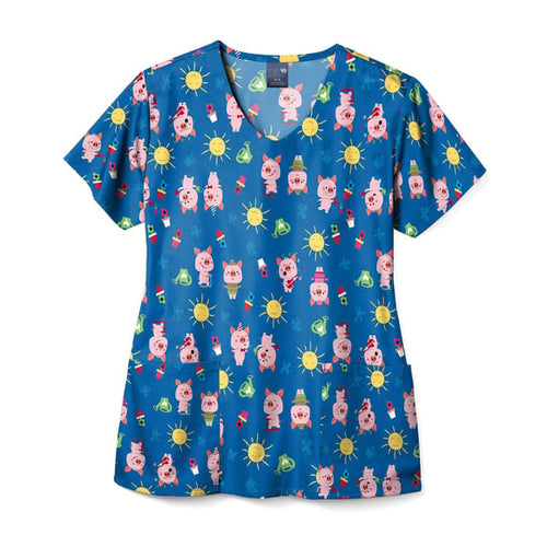 Women's Fit V-neck Pigs N Sunshine