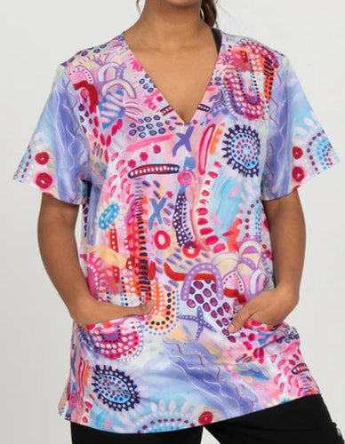 Women's V Neck Brighter Futures Indigenous  Scrub Top