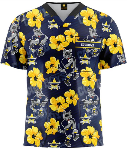 Cowboys NRL Scrub Top UNISEX