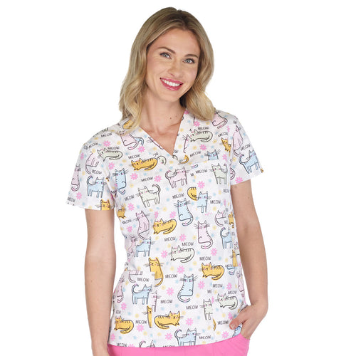 Kitty Floral Women's V Neck