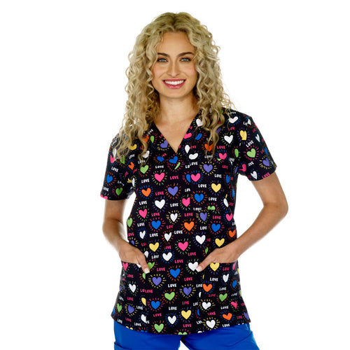 Ladies V-Neck Top - LOVE STRUCK