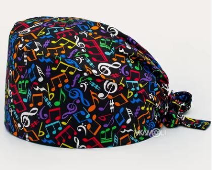 Unisex Surgical Cap -Music Notes