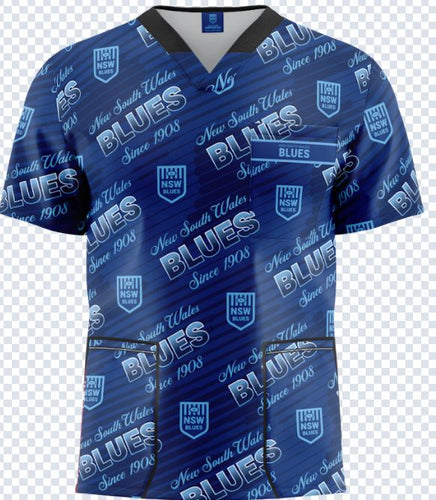 NSW Blues NRL Scrub Top UNISEX