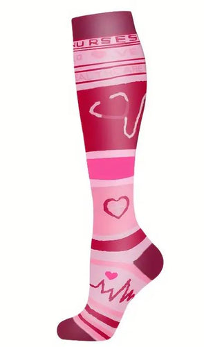 Compression Socks - Nurse Love PINK