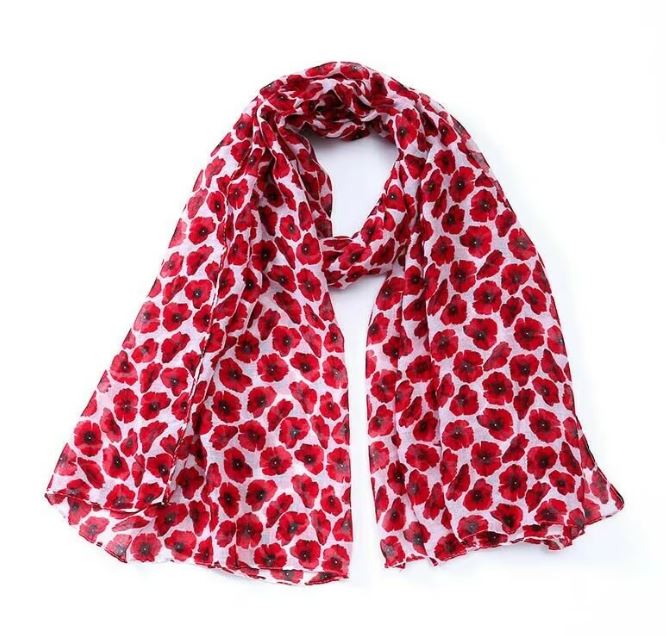 Poppy Scarf Mini on White Background