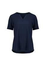 RU568LS Womens Ruche Short Sleeve Blouse