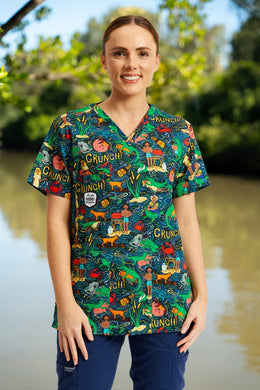 Stop Croc & Roll Unisex Scrub Top