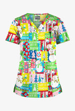 Christmas Scrub Top Joyful Snowman