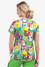 Christmas Scrub Top Joyful Snowman