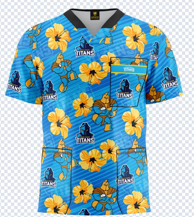 Titans NRL Scrub Top UNISEX