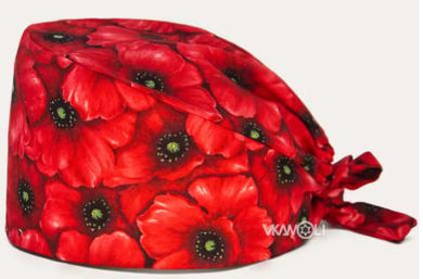 Unisex Surgical Cap -Poppies
