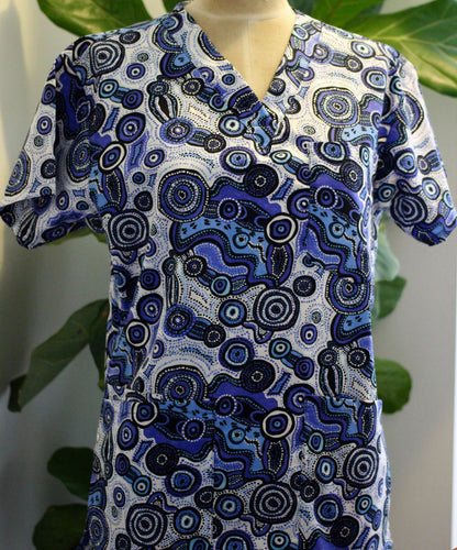 Unisex 4 pocket Scrub Top Desert Wind