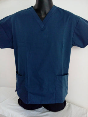 Unisex 3 Pocket Scrub Top Navy