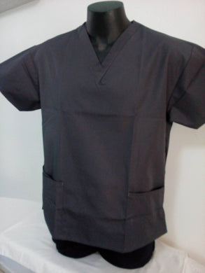 Unisex 3Pkt Scrub Top Dark Charcoal