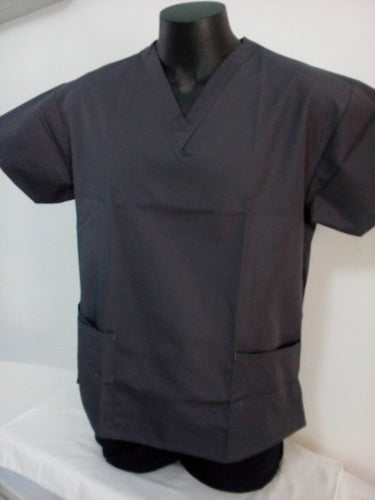 Unisex 3Pkt Scrub Top Dark Charcoal