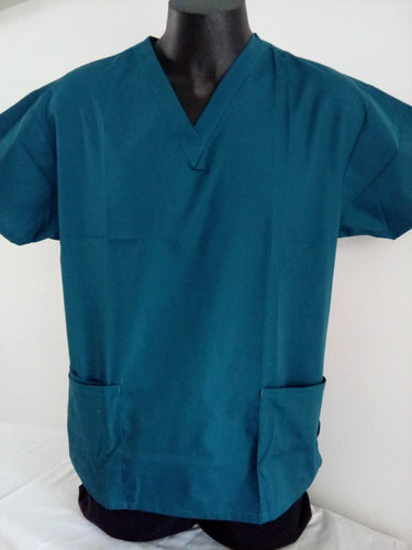 Unisex 3 Pocket Scrub Top Caribbean