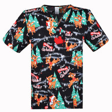 Christmas Scrub Top Rudolph Just Watch 100% Cotton