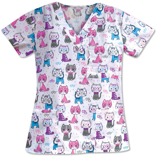 Looking Purrrfect Print Women's V neck