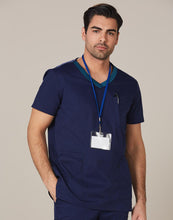 M7650 Mens V-Neck Contrast Trim Scrub Top