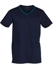 M7650 Mens V-Neck Contrast Trim Scrub Top