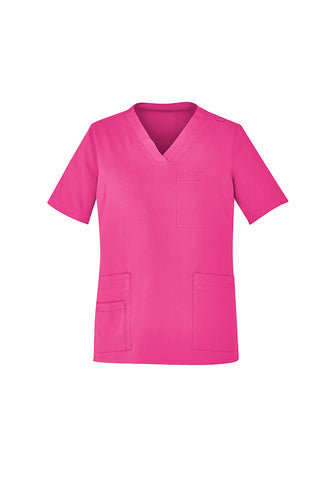 CST250US Unisex Pink V-Neck Scrub Top