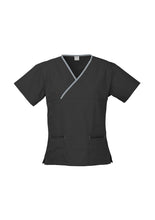 H10722 Womens Cross Over Scrub Top