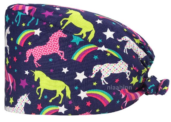 Unisex Surgical Cap - Rainbow & Unicorns