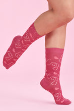 Socks - Unisex Happy Feet Comfort Socks PINK RIBBON