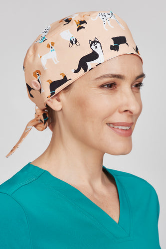 CSC245U Unisex Printed Scrub Cap - Puppies