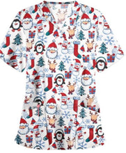 Christmas Scrub Top - White Christmas