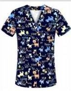 Woof Meow Print UNISEX Fit Scrub Top